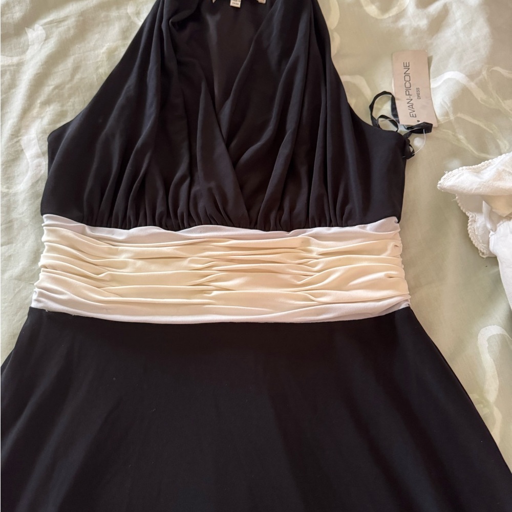 EVAN-PICONE NWT Elegant Black and White Evening Dress